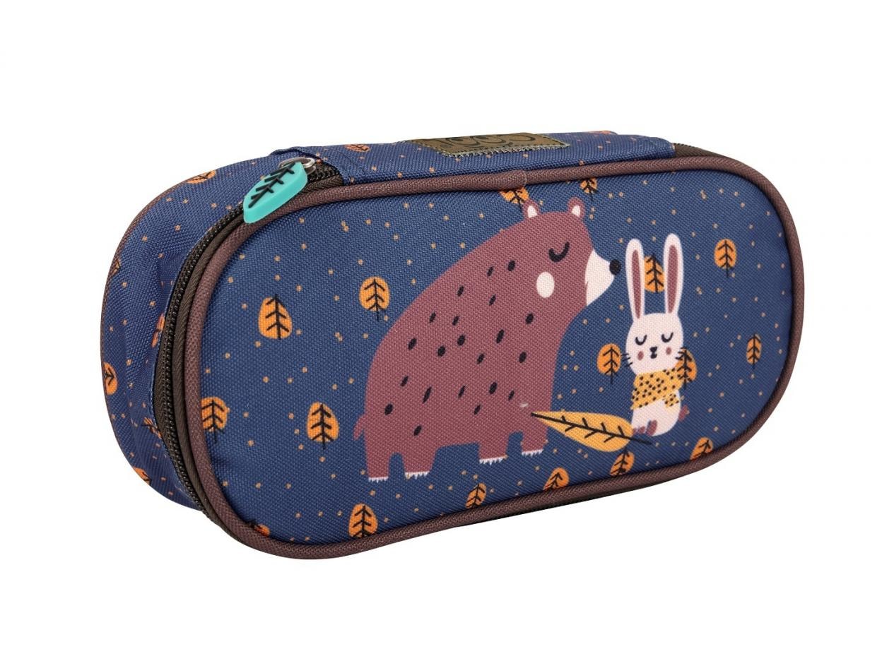 Perletti Pencil Case Bear Navy Blue - perfect for school