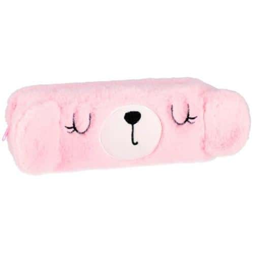 STARPAK Plush Pencil Case Bear - pink school pouch
