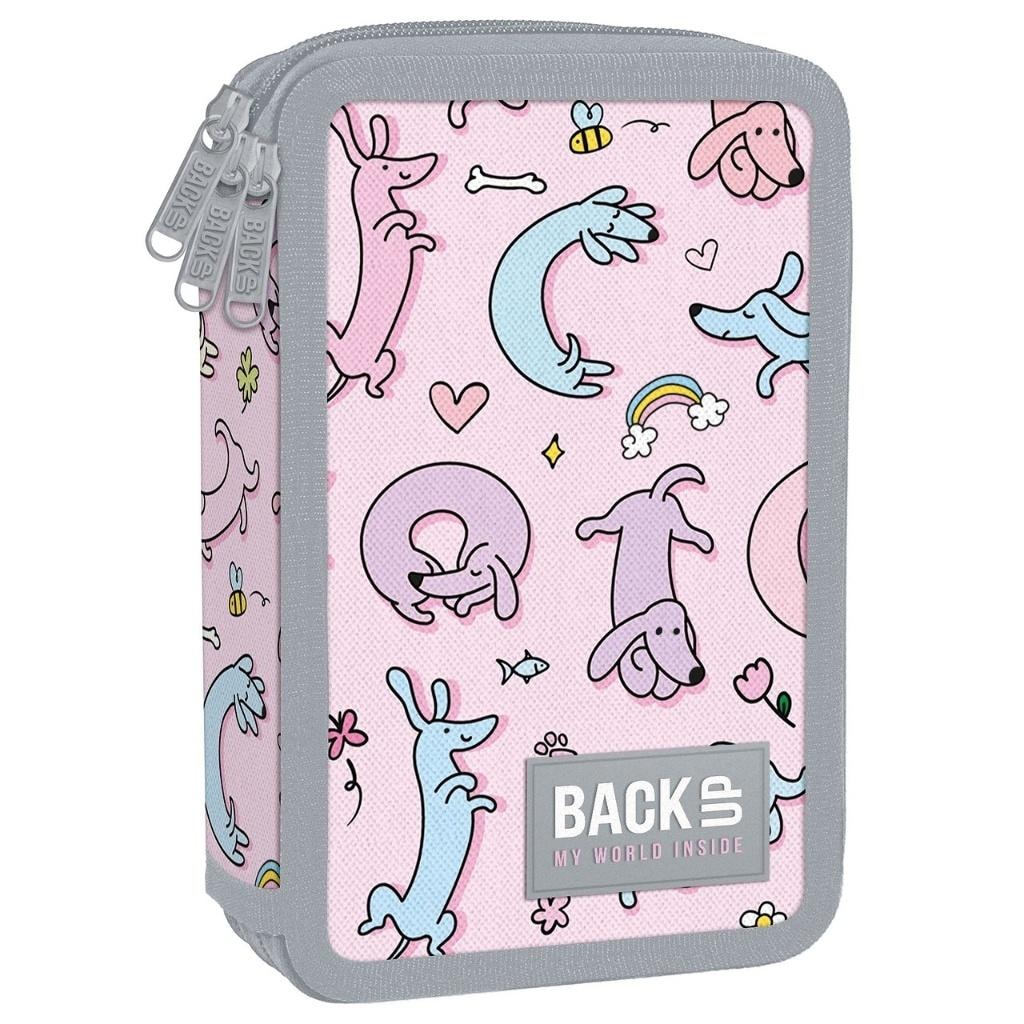 Derform Triple pencil case with equipment BackUp 7 EW06 - perfect for school