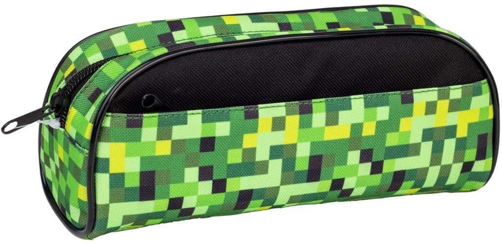 Pixi green Pencil case 2 zippers HAPPY COLOR - ideal for school