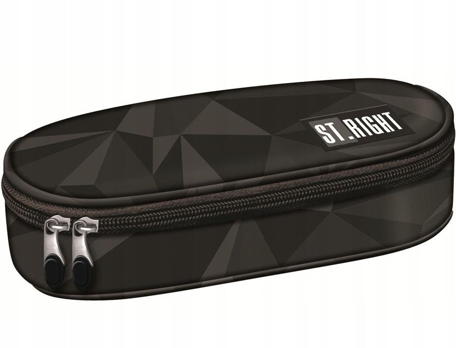 Pencil case Geometr Grey - reinforced with inner flap, ideal for school