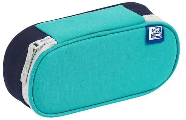 Oxford Funky Pencil Case with Flap Turquoise-Navy Blue - perfect for school