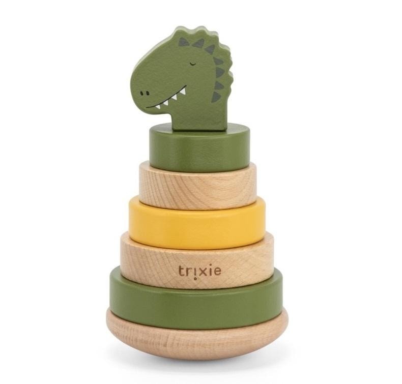 Trixie Baby Wooden Pyramid Dinosaur - Educational toy for toddlers
