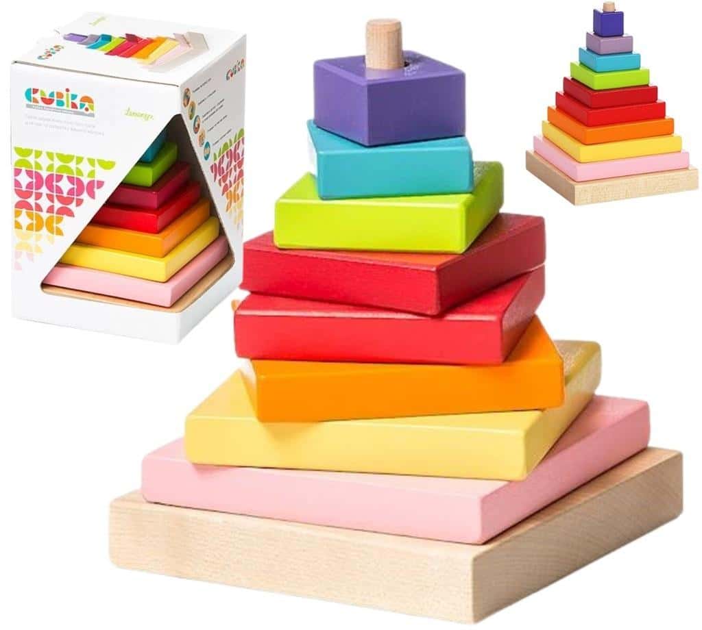 Cubika Wooden pyramid educational toy - develops child's abilities