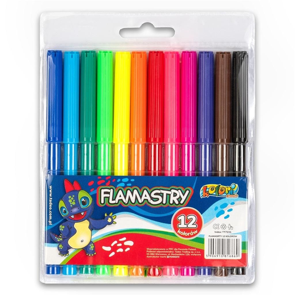 Penmate Kolori Pens - 12 colors with fiber tip