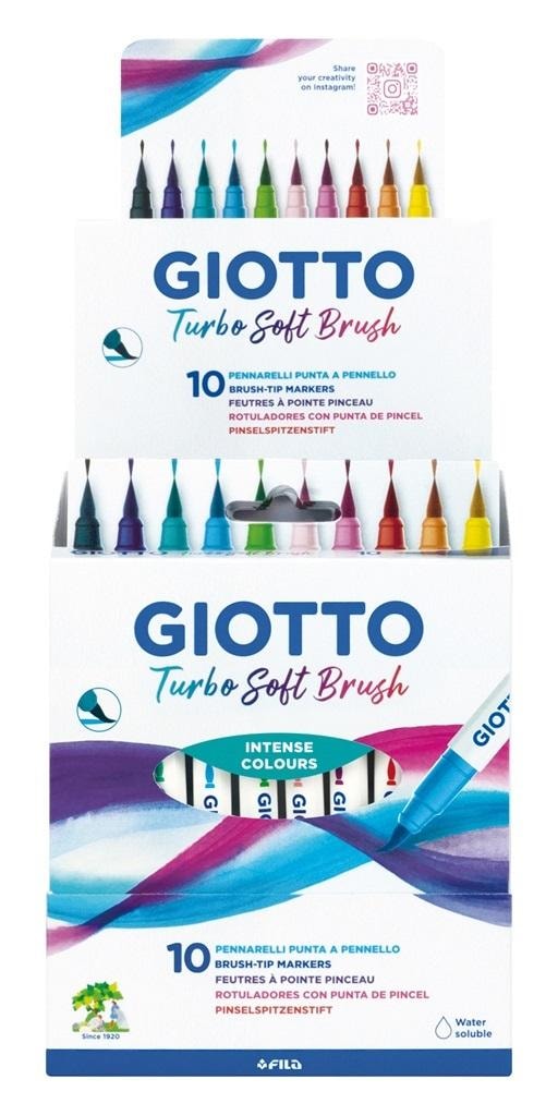 Giotto Turbo Soft Brush intense - Brush pens 10 colors
