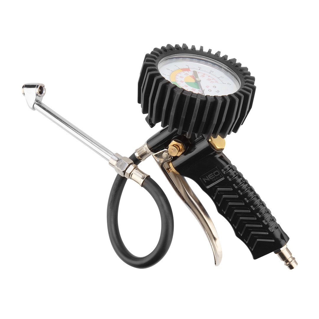 NEO TOOLS Inflating gun with pressure gauge and long nozzle