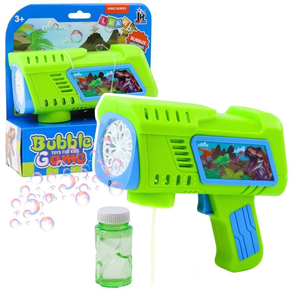 LED Bubble Gun Green Dinosaur - perfect as a gift