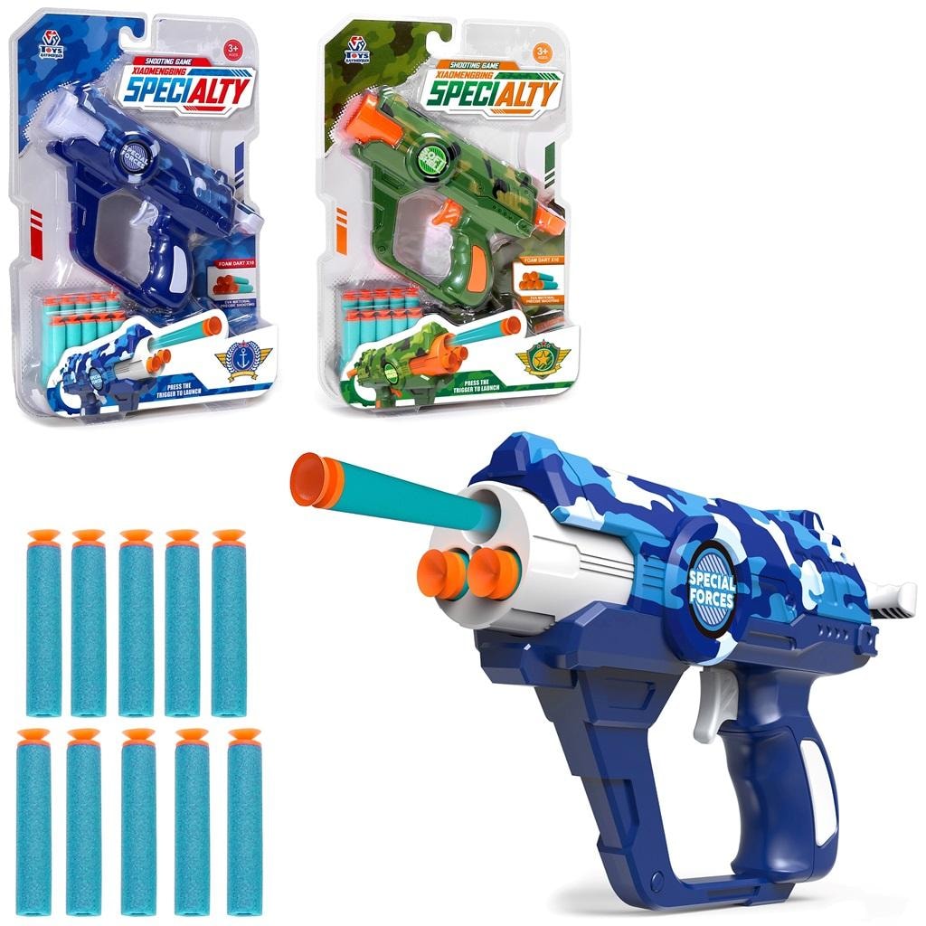 Camouflage dart gun with foam darts MIX - perfect as a gift