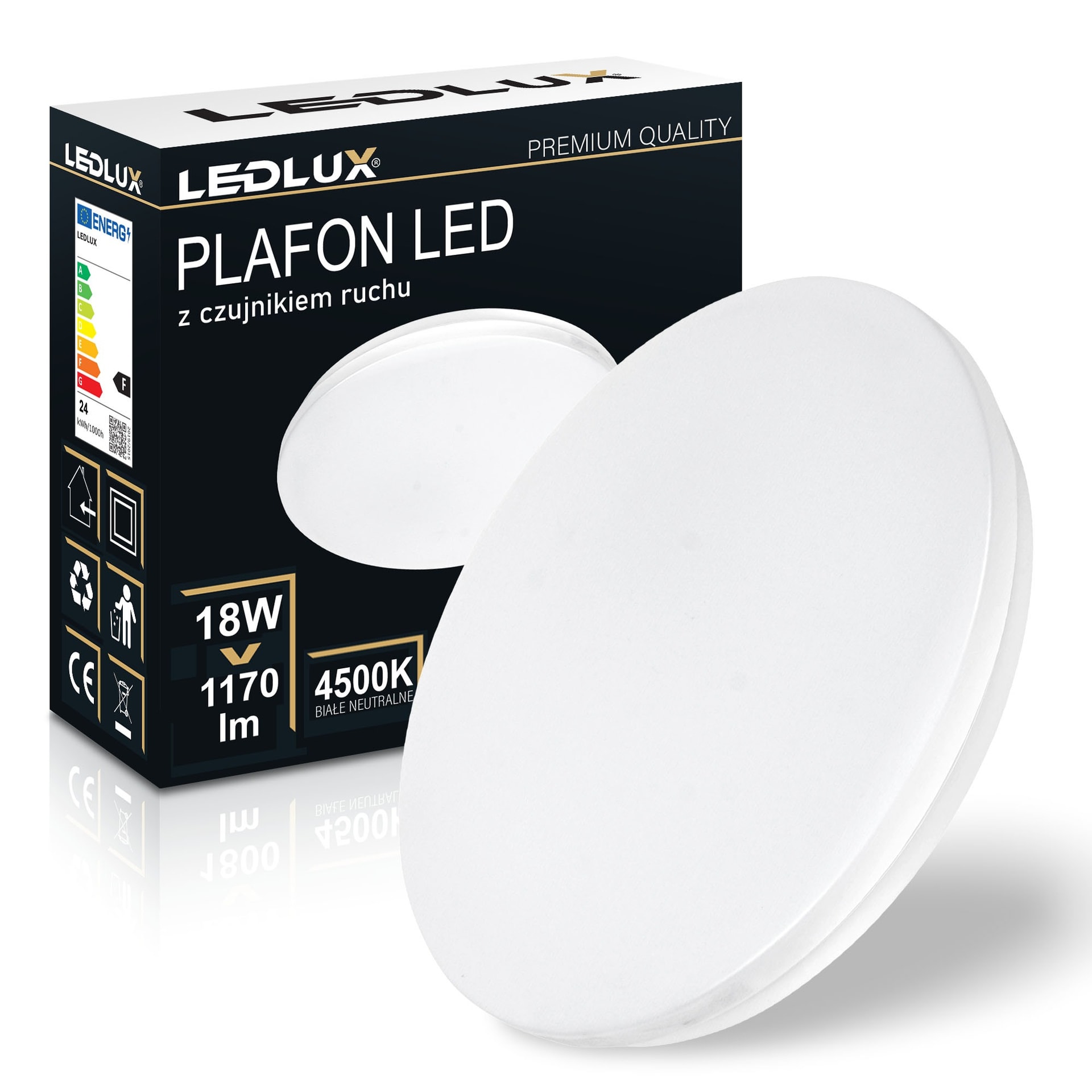 LED Ceiling Light 18W with Microwave Sensor - modern lighting