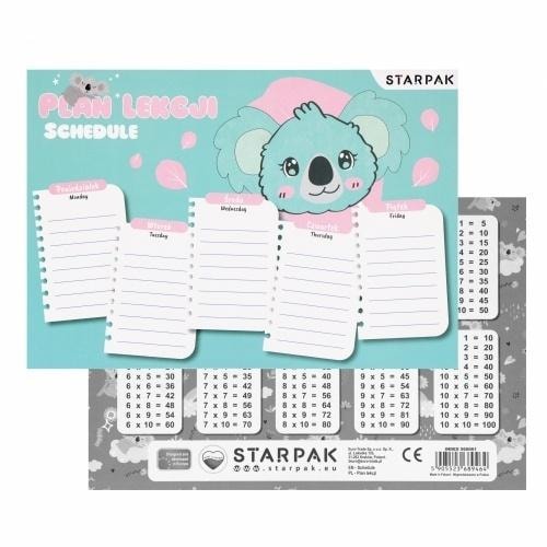 Starpak Timetable with multiplication table Koala 25 pieces