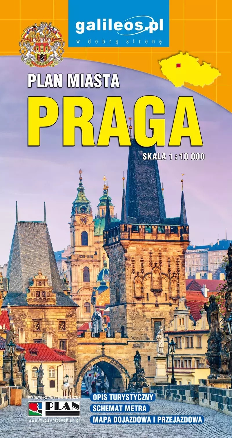 Plan City map of Prague 1:10 000 - detailed city plan with description - ideal for a trip