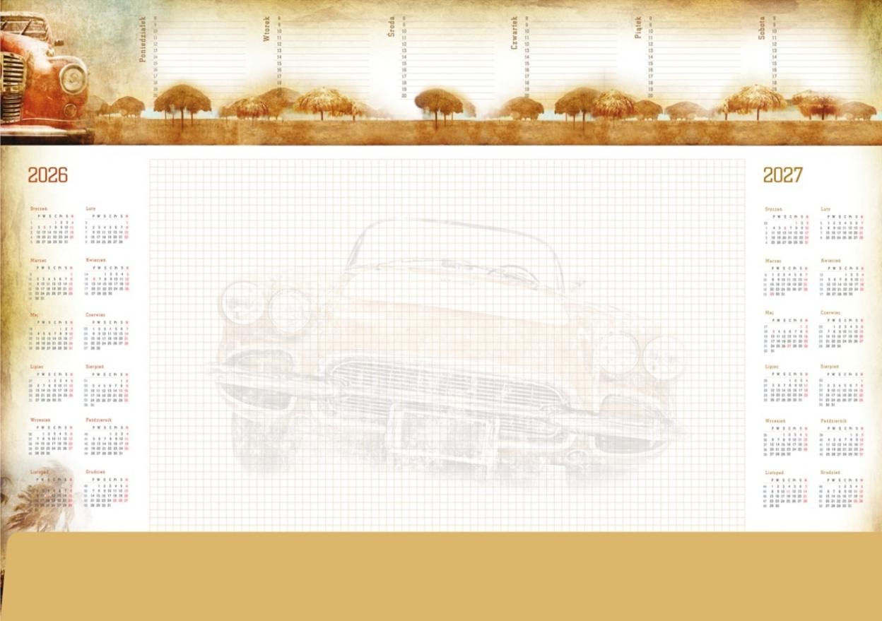 Michalczyk and Prokop Planner 2026 A2 with protective strip Auto - ideal for planning