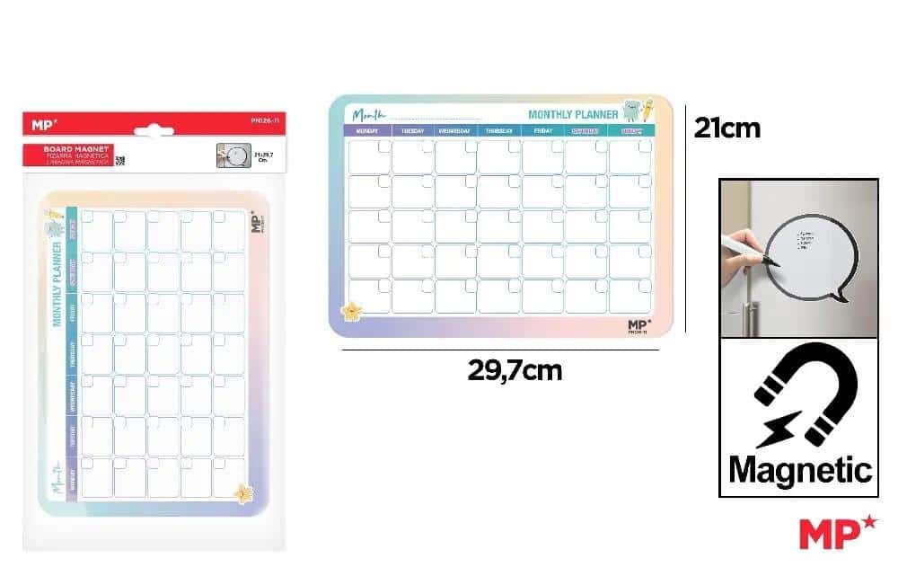 Magnetic monthly planner 29.7x21cm - ideal for organization