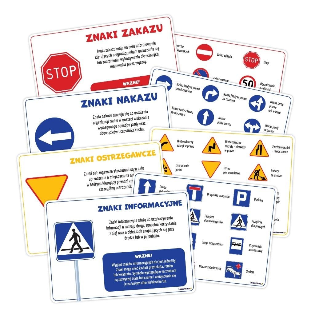 LearnHow Educational posters - road signs A4 - ideal for learning