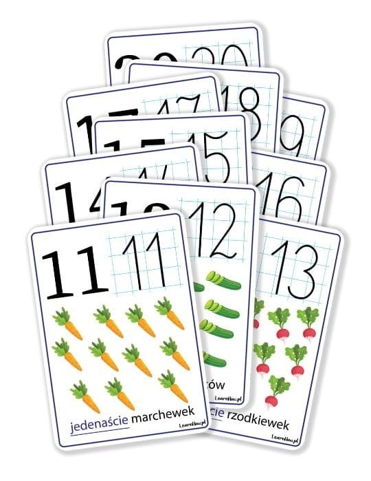 LearnHow Educational charts A5 - numbers 11-20 - learning to count for children