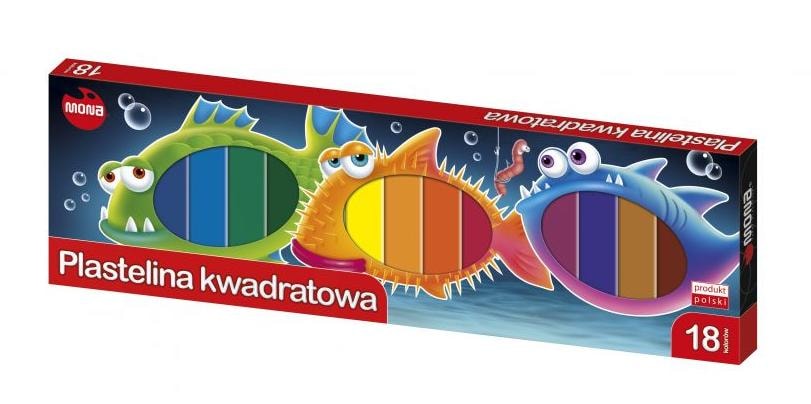 Mona Square Plasticine 18 colors - ideal for creative play