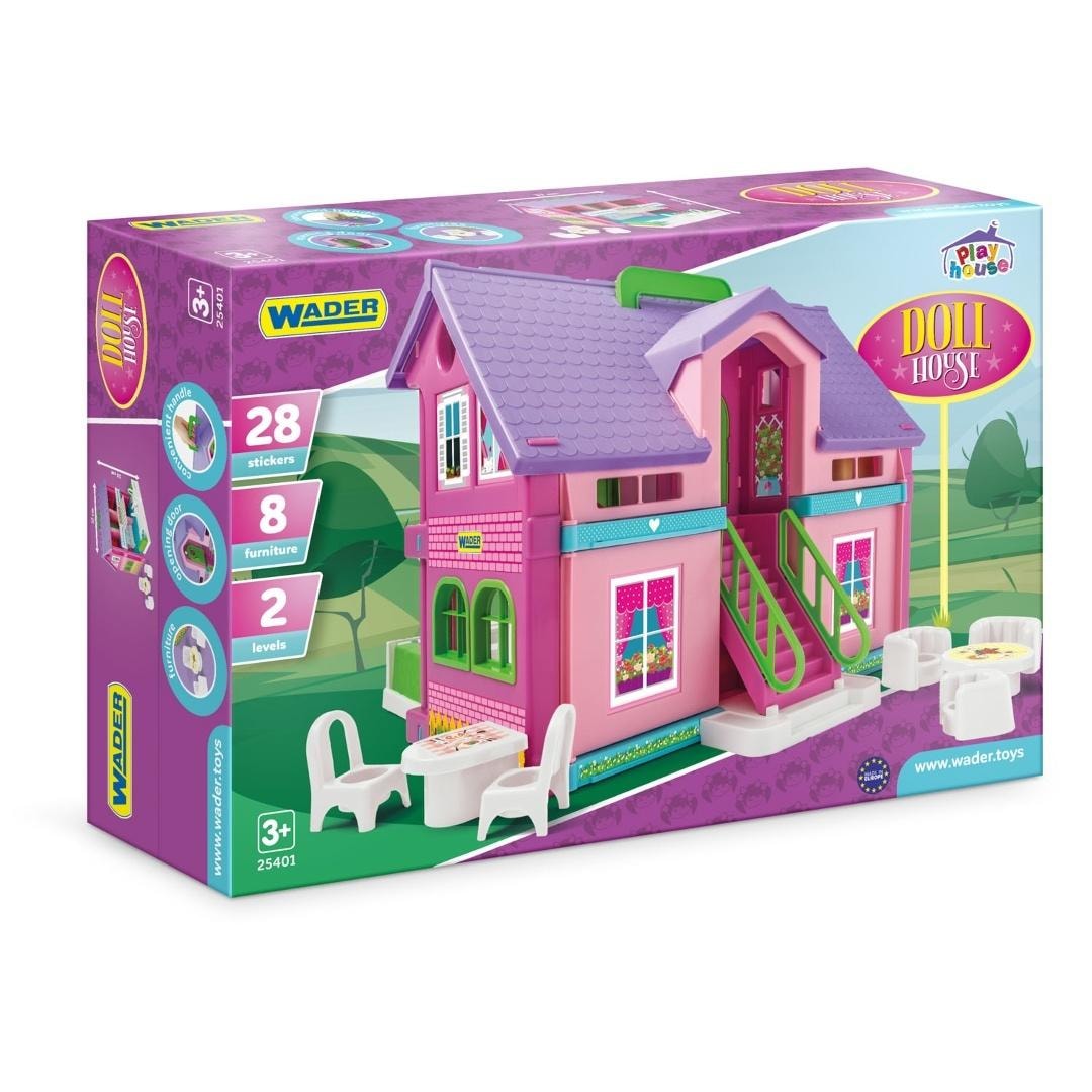 Play House Dollhouse - Two-story house with furniture