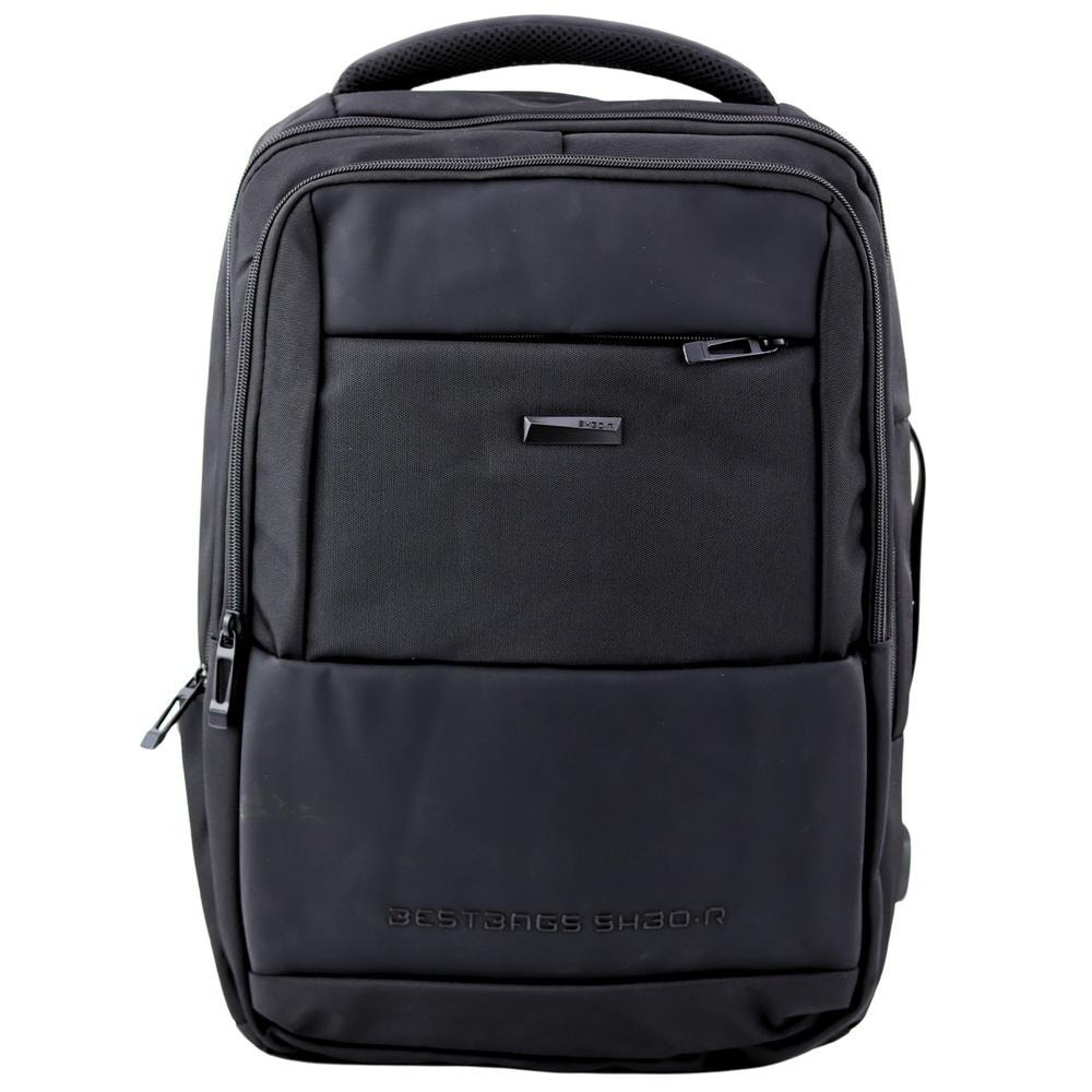 Business Backpack with USB black 26L - perfect for work and university