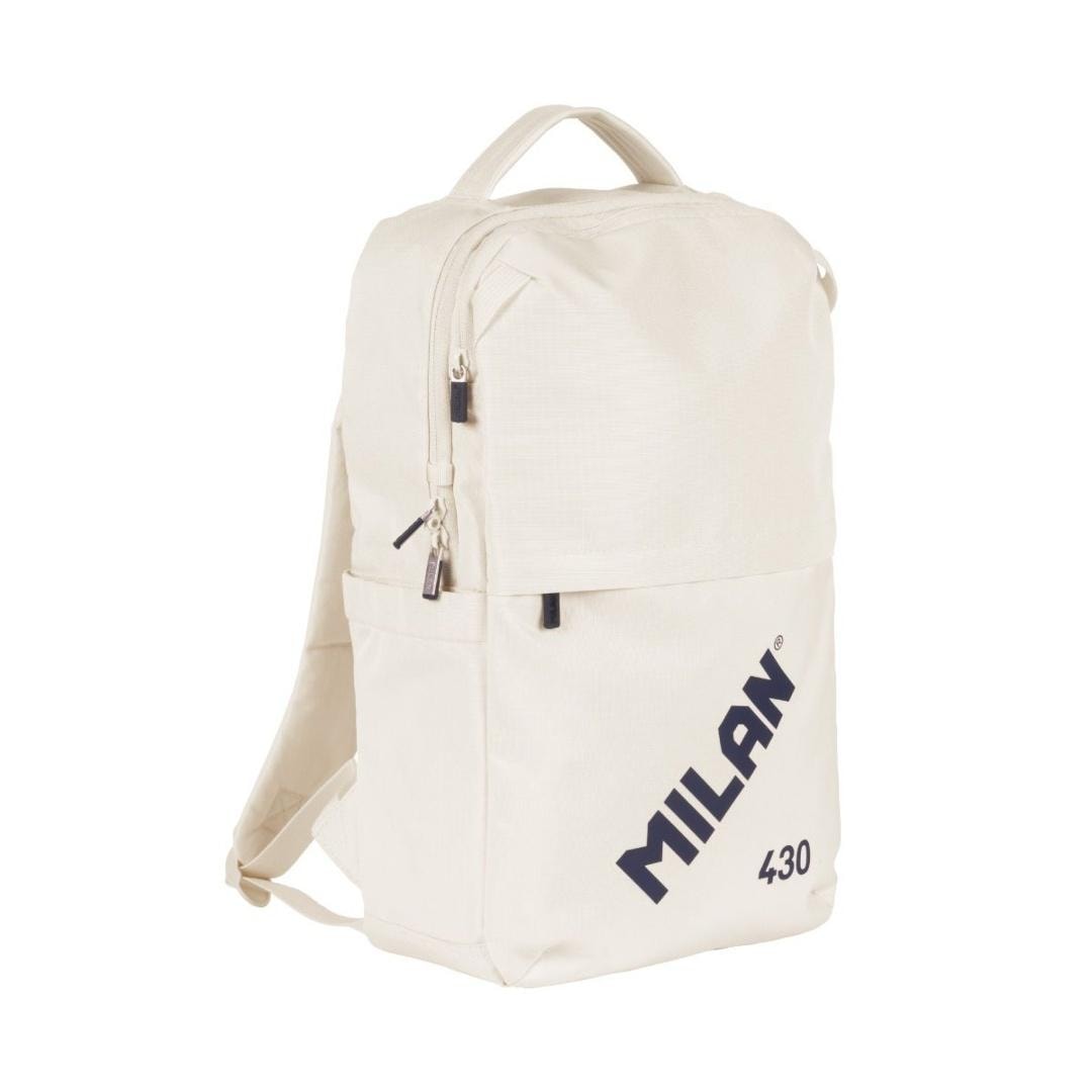 MILAN Backpack with lockable zipper 15L beige - ideal for the city