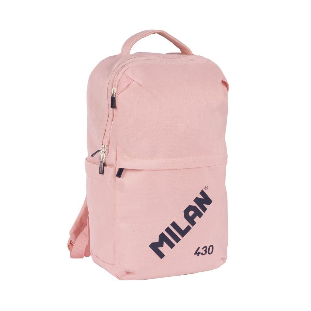 MILAN City backpack with lockable zipper 15L pink - perfect for the city