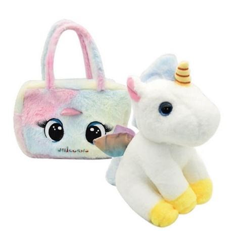 Plush Unicorn with Handbag - perfect gift for a girl