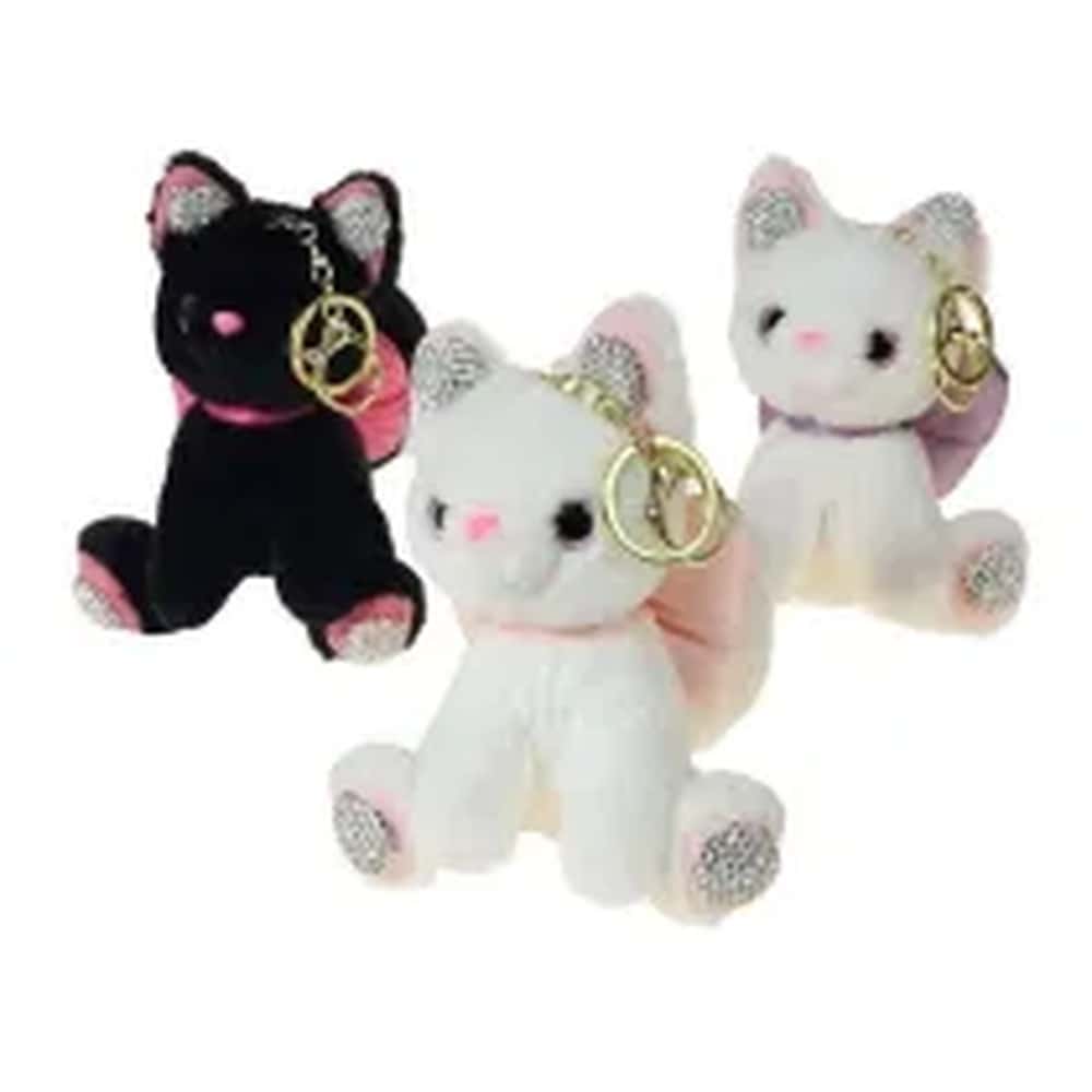 Plush Keychain Cat - Cute pendant for keys 12x10x8cm MIX