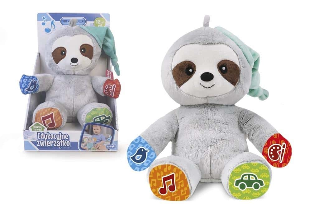 E-Edu Interactive Plush Sloth - educational animal for the youngest
