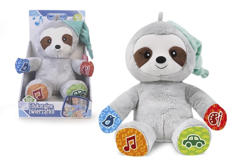 E-Edu Interactive Plush Sloth - educational animal for the youngest