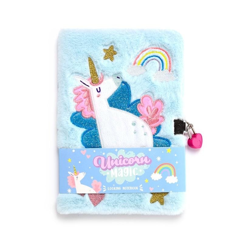 Puckator Plush notebook with lock Unicorn - perfect as a gift