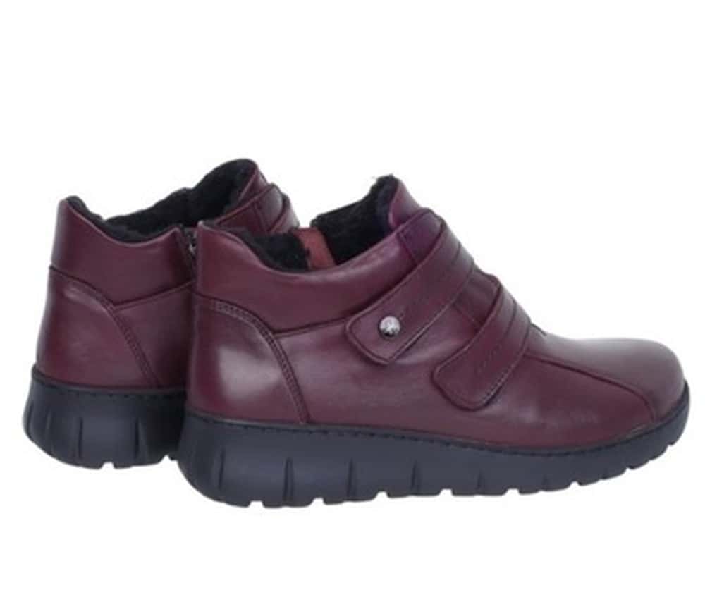 D. Rom Women's Leather Shoes - Burgundy, Size 38