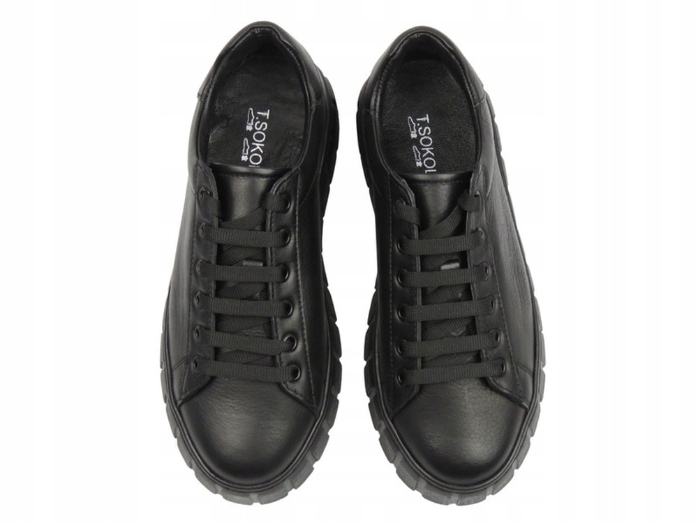 SOKO Leather sports shoes black - ideal for everyday wear