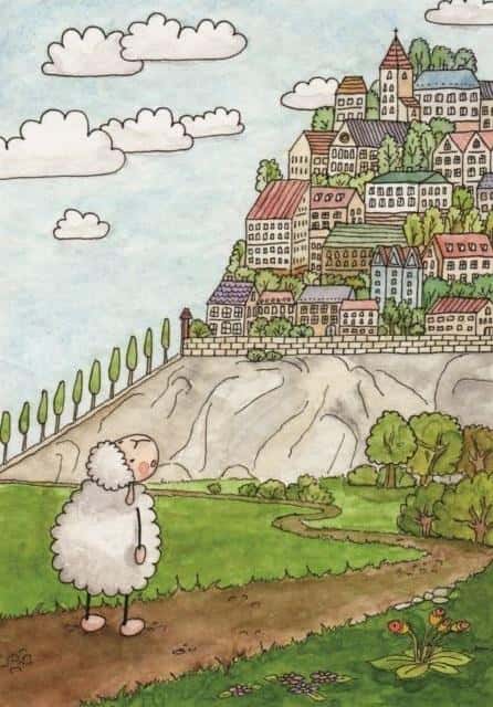 Coloring Postcard - The House Will Not Fall - Katarzyna Rymorz - inspiring fun for everyone