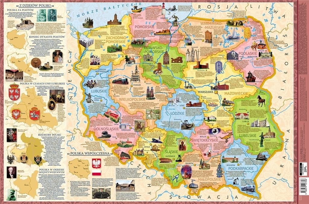 Demart Educational placemat Map of Poland regions - ideal learning aid