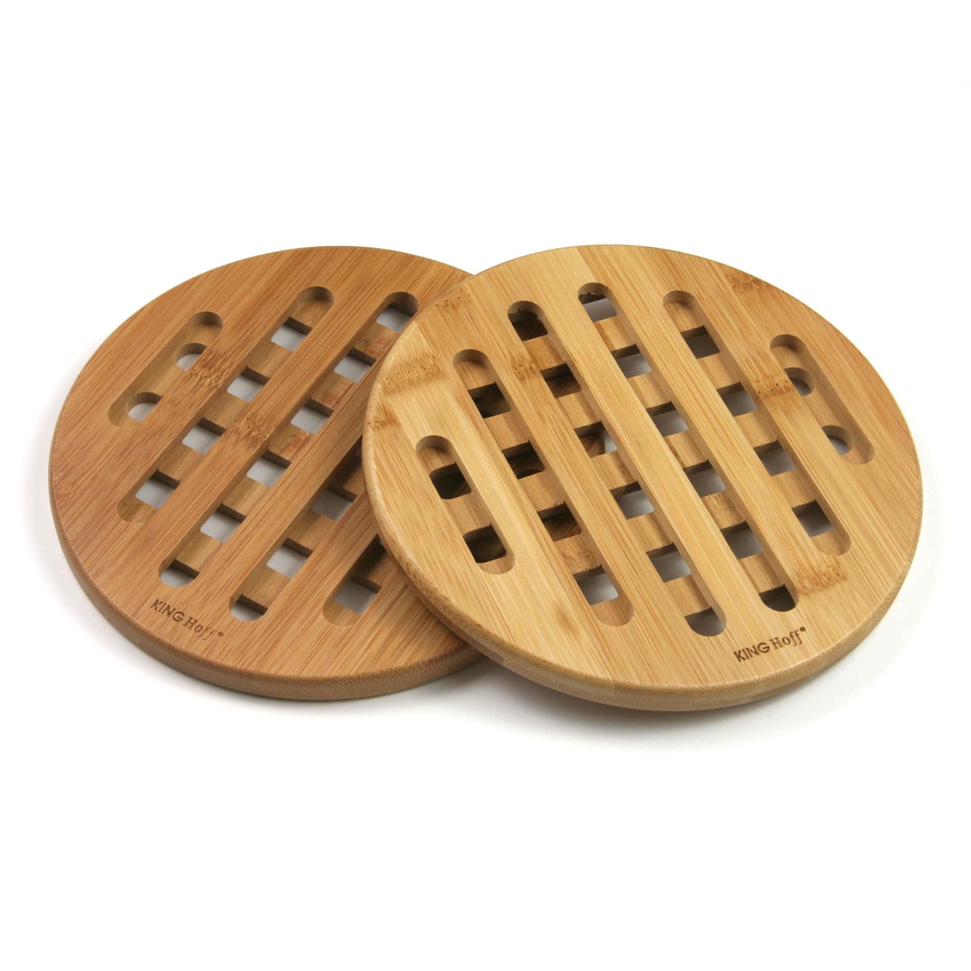 Kinghoff Bamboo Coasters - Set of 2, perfect for the kitchen