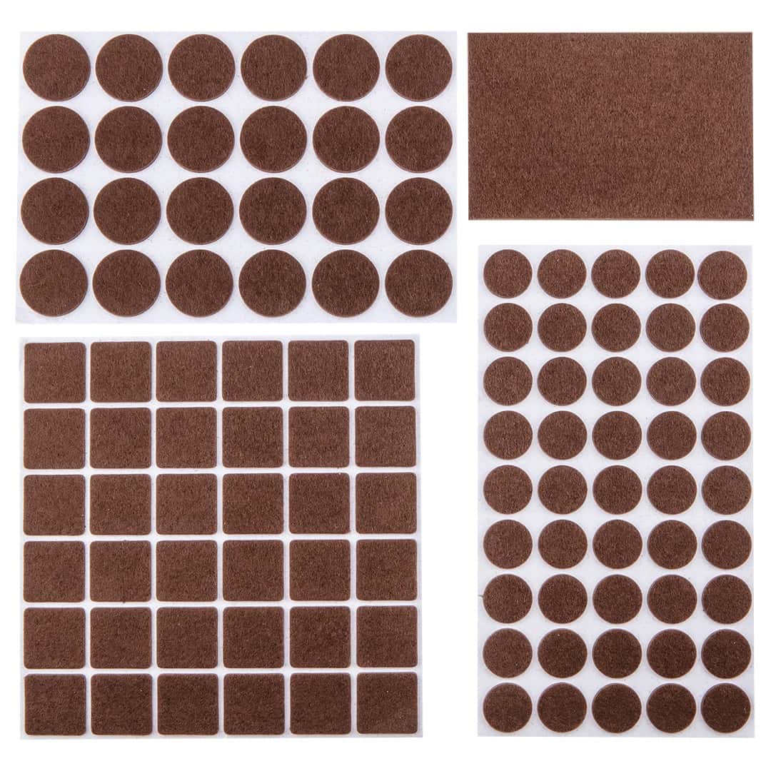 Topex Self-adhesive brown felt pads - 106 pieces for your furniture