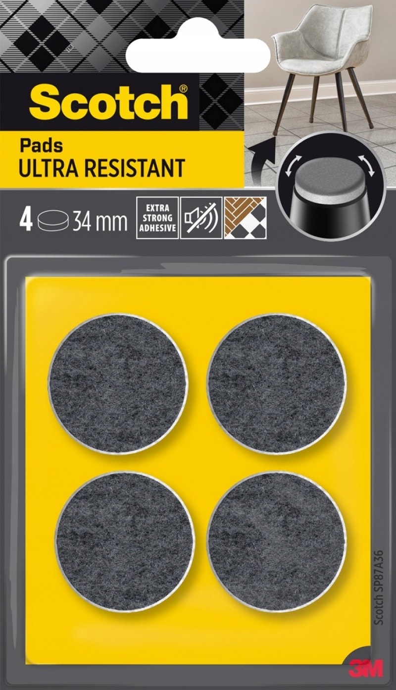 Felt pads resistant grey - ideal for protecting floors