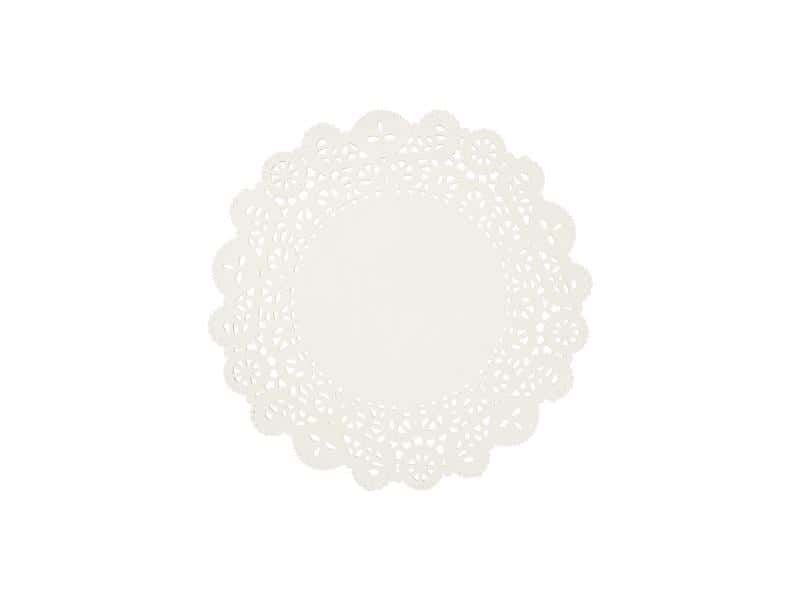 PartyDeco White placemats - round 35.5 cm, 50 pieces