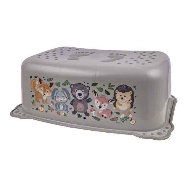 Maltex Children's Step Stool Bear Forest Gang grey - perfect helper for your child