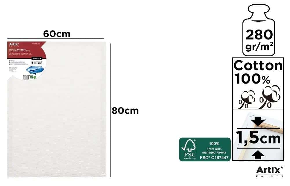 Artix Cotton Canvas 60x80 cm - perfect for painting
