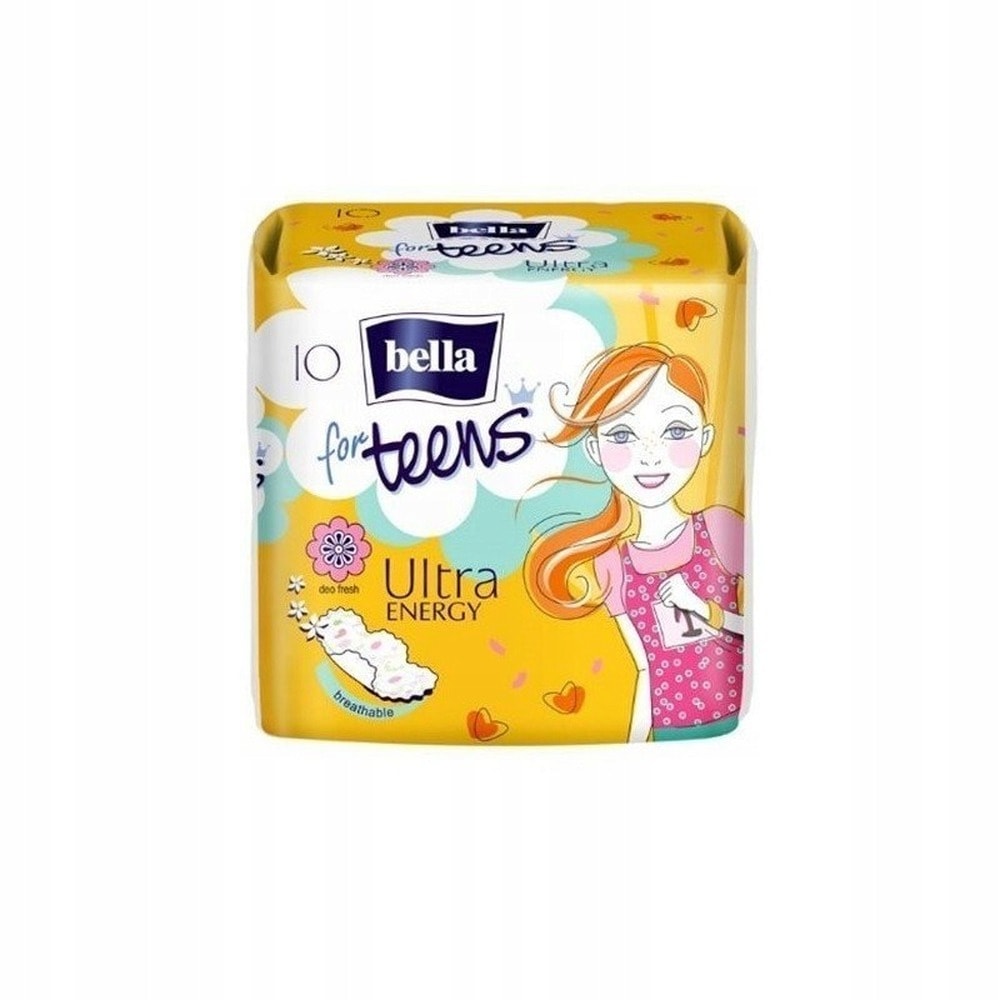 Bella for Teens Energy - Ultra-Thin Sanitary Pads for Teens 10 pieces