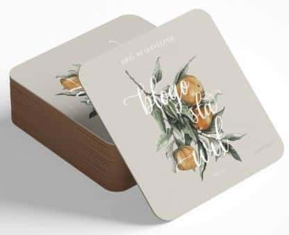 Cork coaster - May you tangerines - inspiring addition to your home
