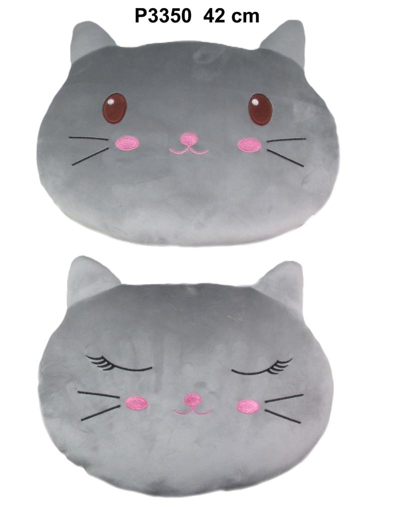 Pillow cat grey 42cm MIX - soft and cute