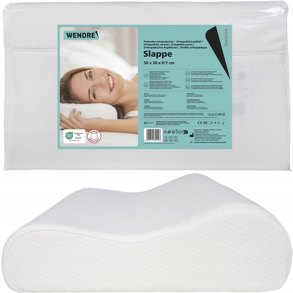 Slappe Orthopedic pillow shaped 50x30 - healthy sleep every night