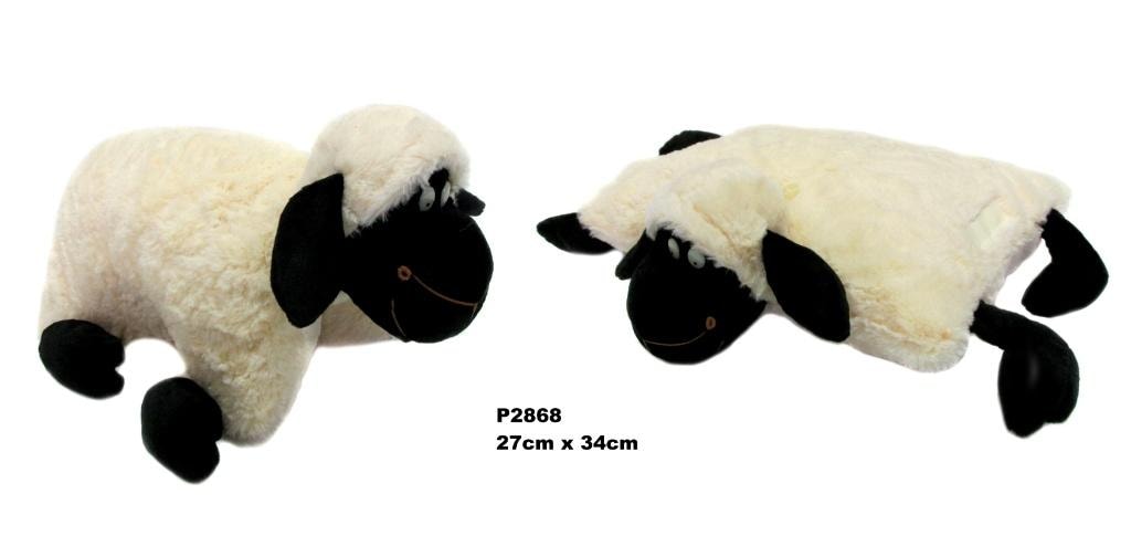 Sheep Pillow with black legs - soft decoration for the room