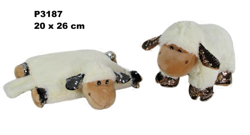 Sheep Pillow with Sequins - Decorative pillow for kids room