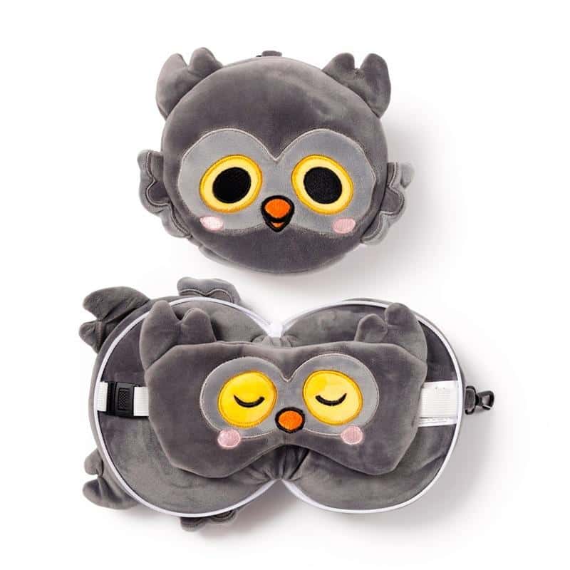 Relaxeazzz Travel pillow and eye mask Owl - comfort on the go