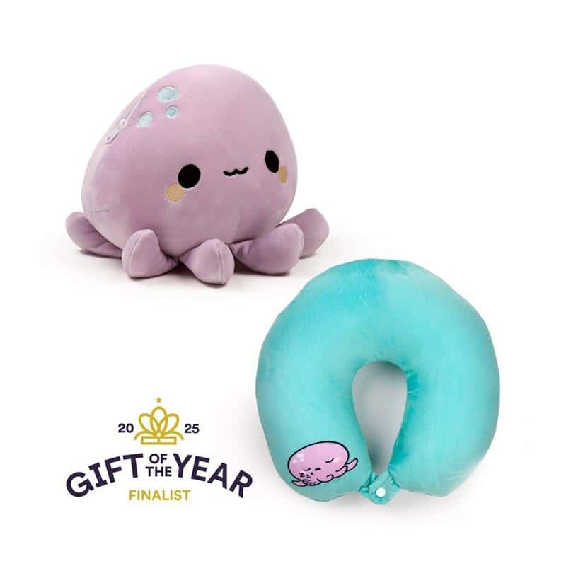 Octopus Wendy Adoramals Ocean - Travel pillow and plush toy 2in1