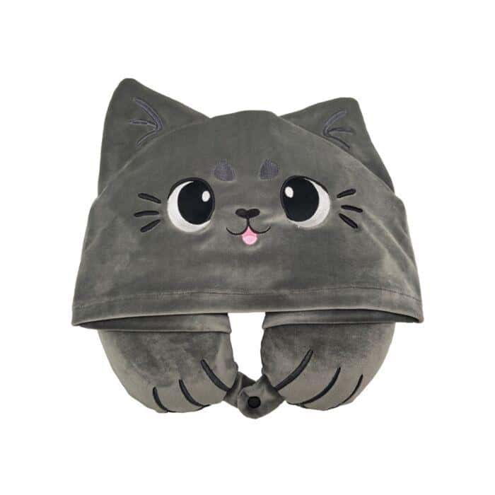 Hoodeazzz Beans & Co Travel pillow with hood Cat - Comfort on the go