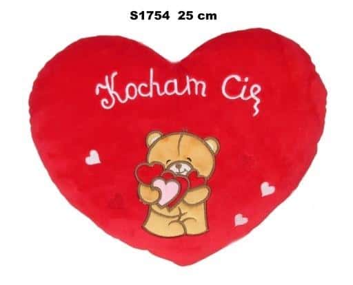 Heart Pillow with Teddy Bear 25cm - perfect gift for a loved one